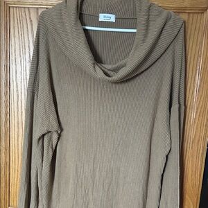 Bluivy Women's Tan Cowl Neck Sweater